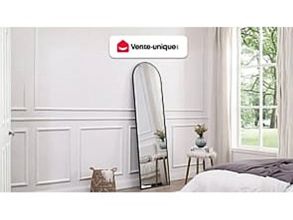 Vente-unique Large Freestanding Arched Metal Mirror - L50 X H170 Cm - Black 4