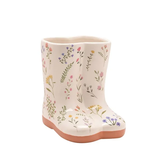 The Cottage Garden Floral Ceramic Welly Vase 2