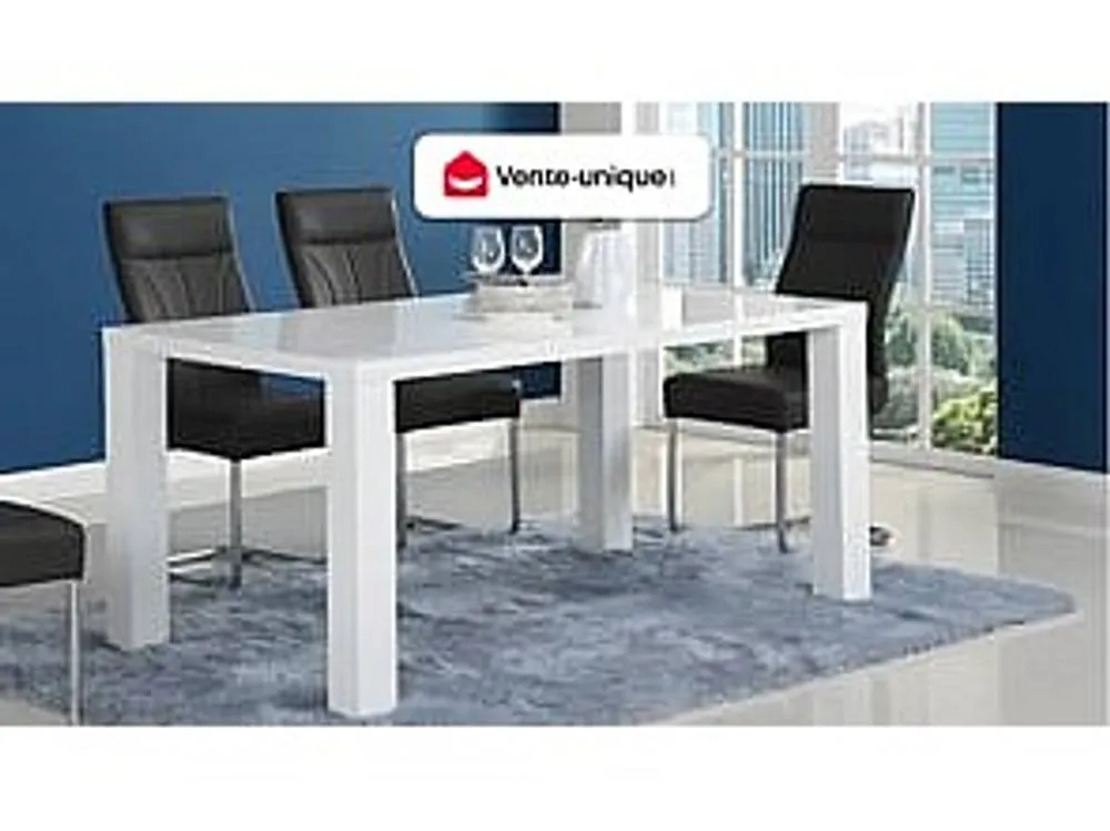 Vente-unique 6 - Seaterer Dining Table - White Lacquered MDF - MONICA 4
