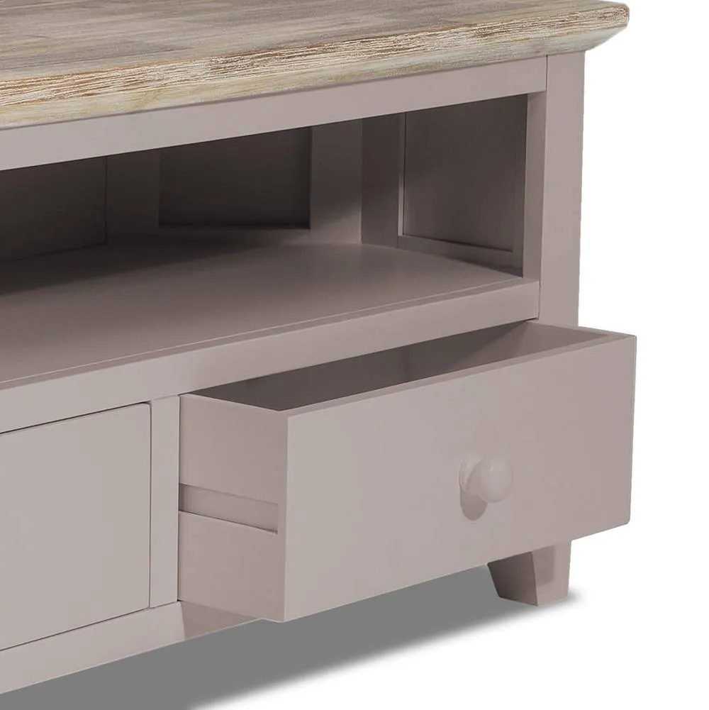 Statement Furniture Florence Corner TV Unit With 2 Drawers & Shelf in Taupe 5