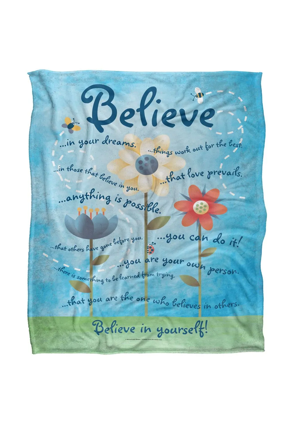 Retrorocket Studio Believe In Yourself Silky Touch Super Soft Throw Blanket 152 X 127 cm in White
