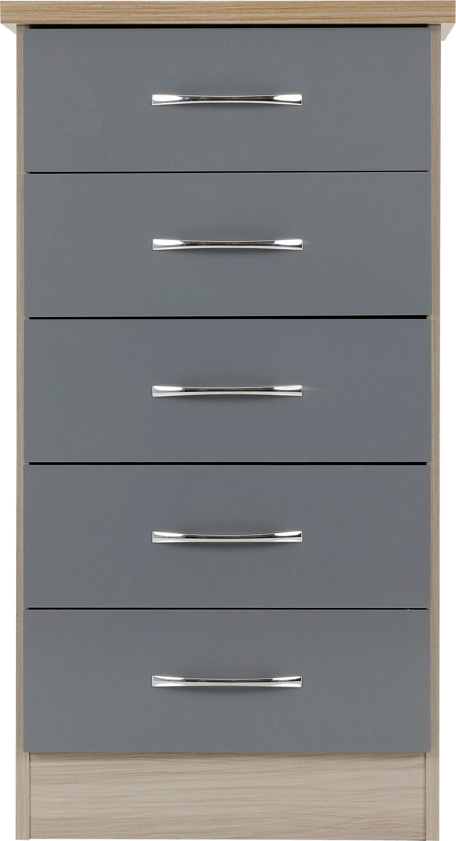 Seconique Nevada 5 Drawer Narrow Chest in Grey 4