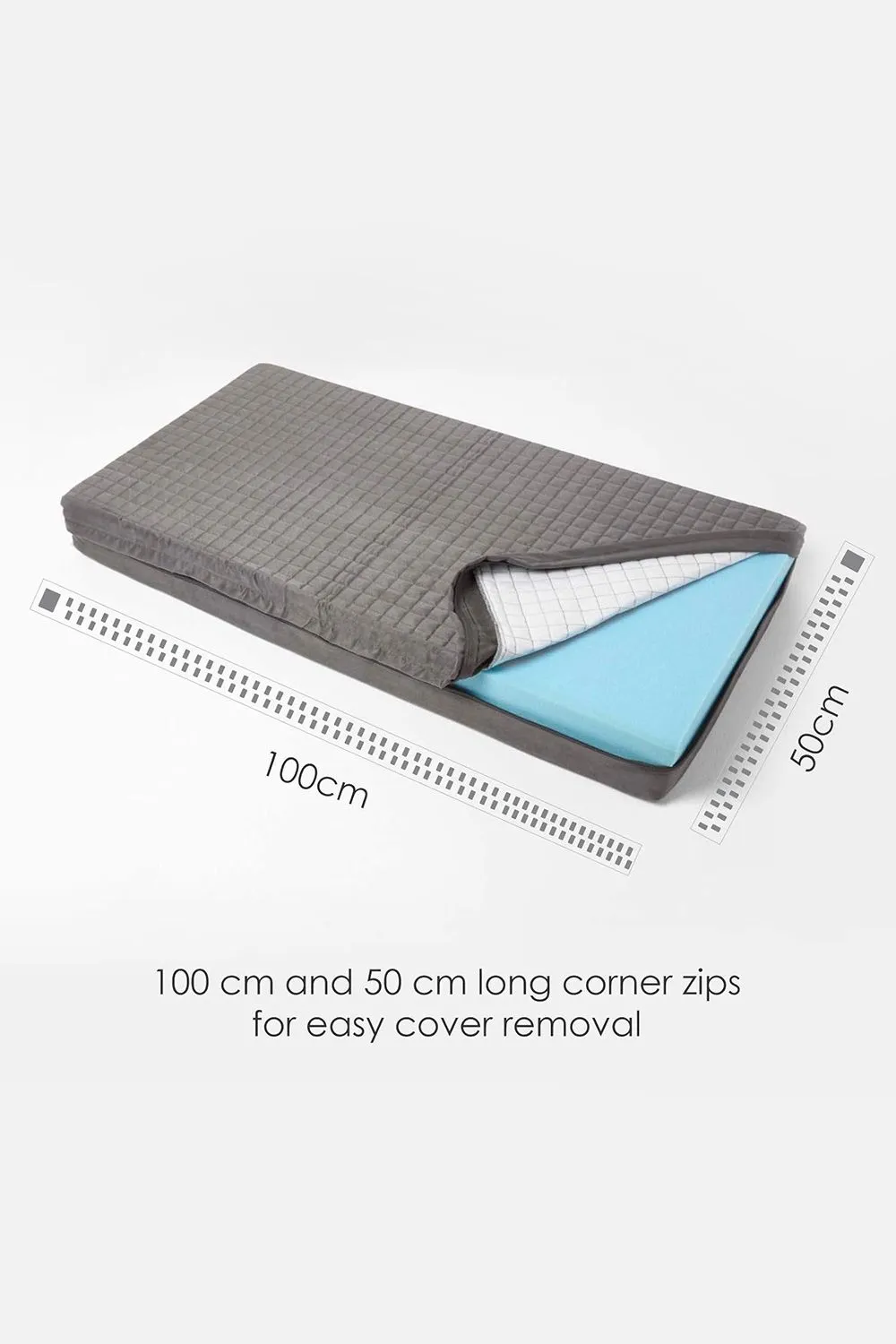 Homescapes Quilted Polyester 2 Seater Orthopaedic Booster Cushion Cover in Grey 4