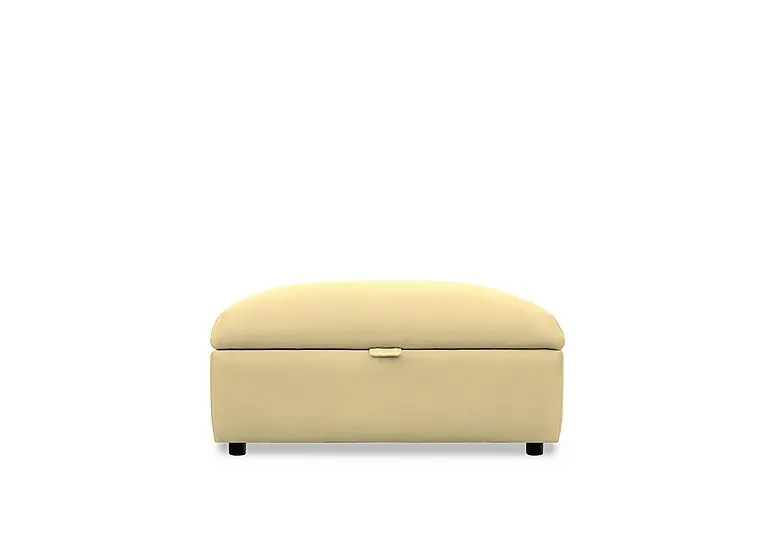 Hudson 23 Leather Storage Stool - Como Cream
