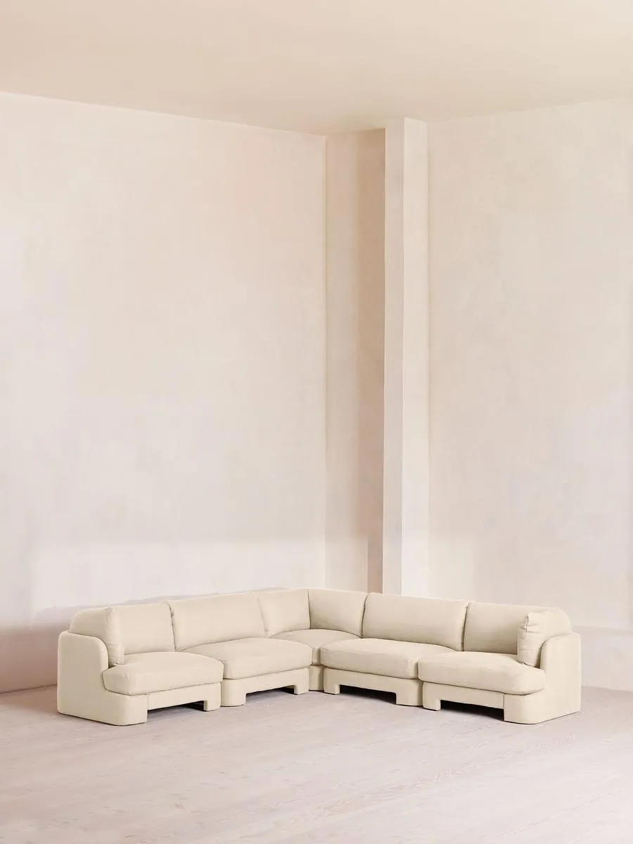 Odell Deeper Sit Modular Sofa, Corner Sofa, Linen, Bisque