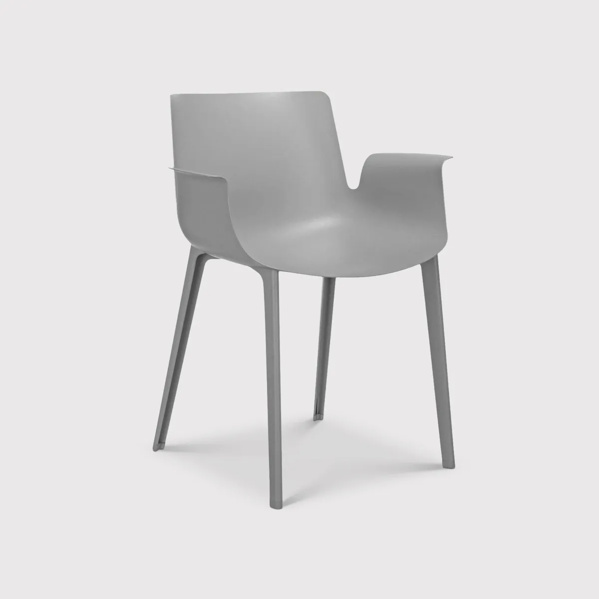 Kartell Piuma Dining Chair With Arms, Grey Plastic | Barker & Stonehouse