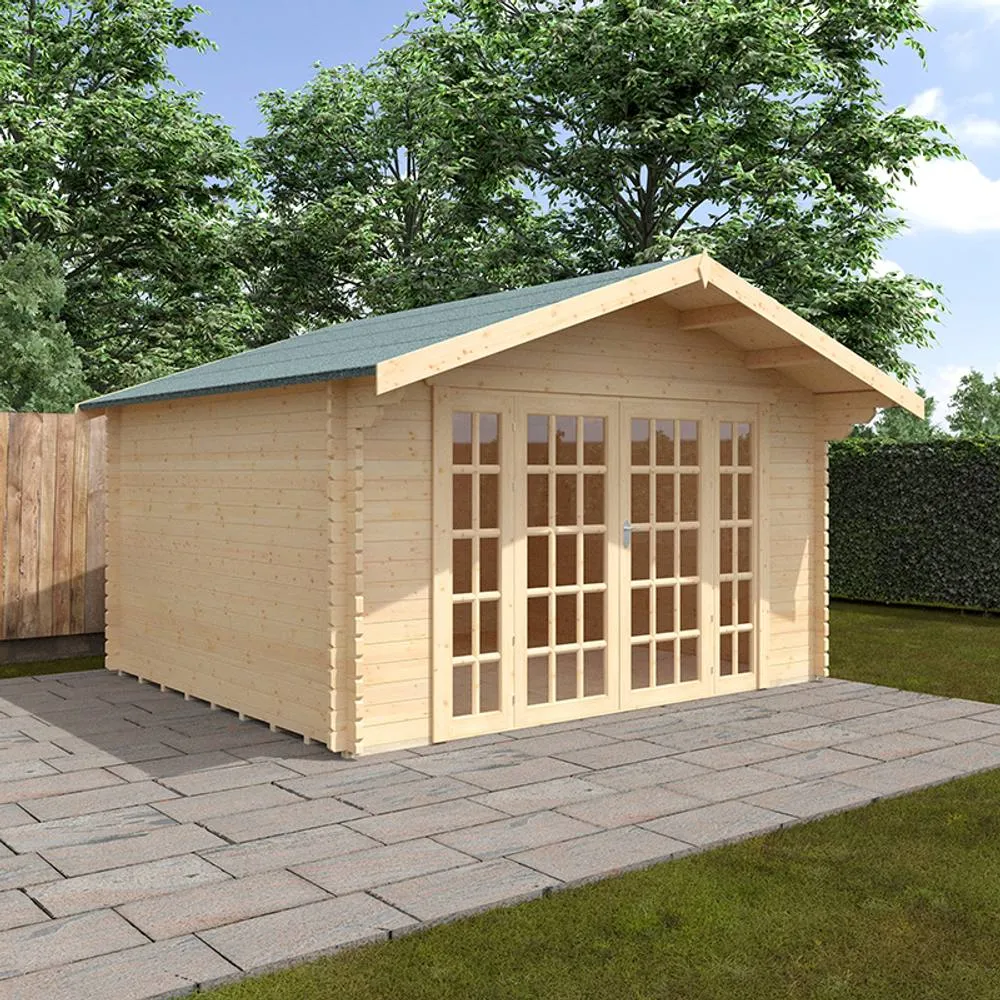 Buttercup Farm 12x14 Balmoral 44mm Cabin - L355 x W415 x H282.2 cm in Natural 2