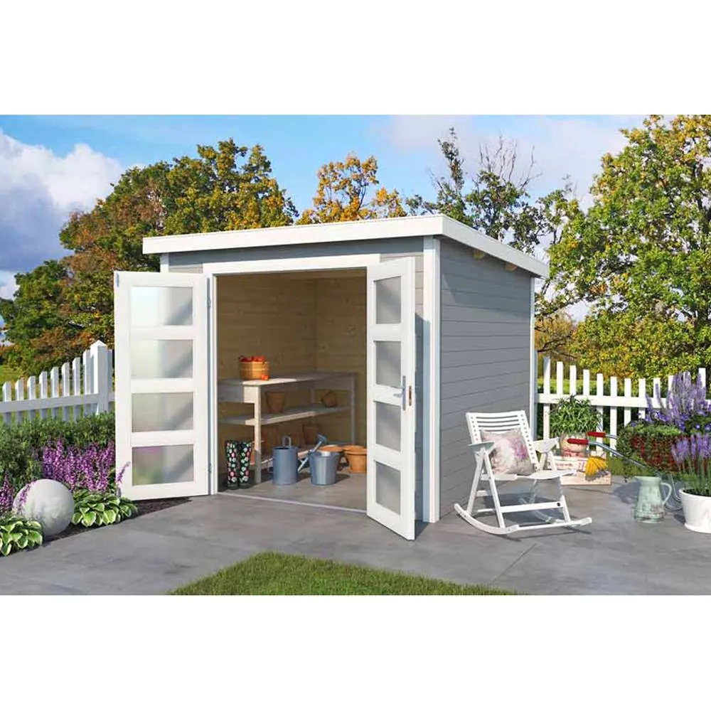 Lasita Maja Ltd Zambezi 5-Log Cabin, Garden Room, Home Office - L270xW324.8xH210.9 cm in Light Green 5