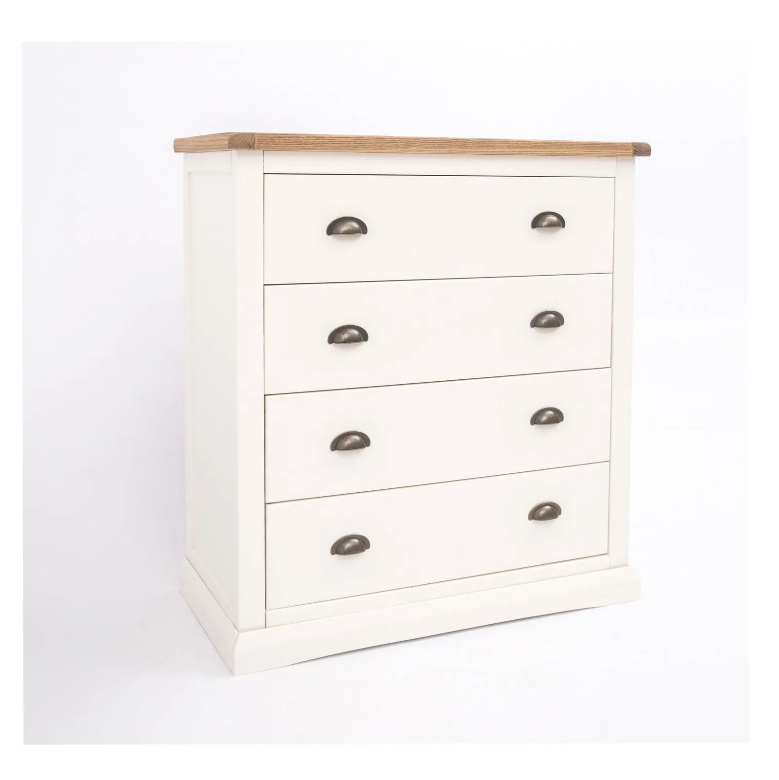Cabinet Bits Cosenza 4 Drawer Chest of Drawers Brass Cup Handle in Off-White 2