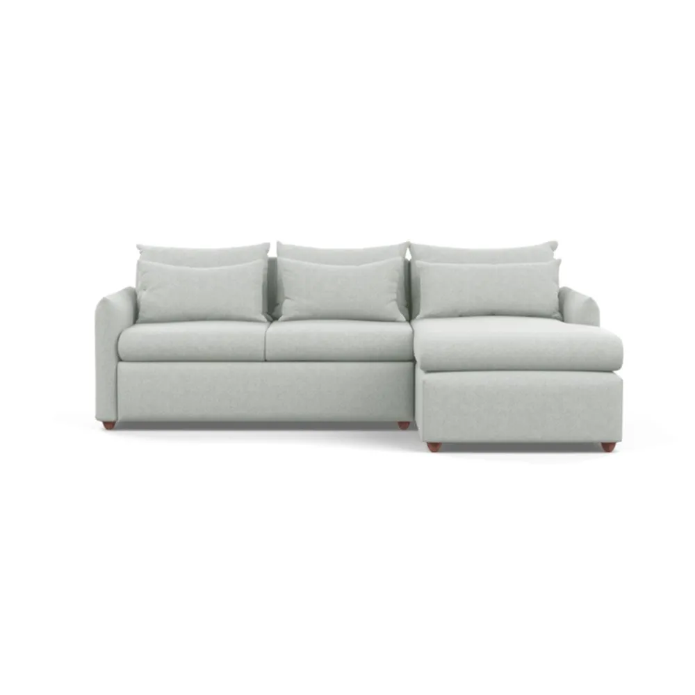 Heal's Pillow Medium Right Hand Corner Chaise Melton Wool Limestone Chestnut