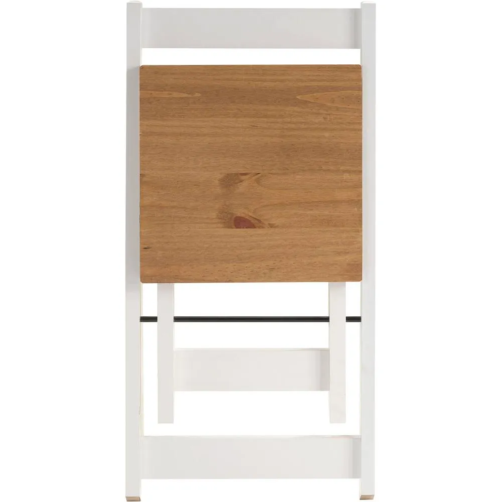 Seconique Santos Folding Chair (Box of 2) White/Distressed Waxed Pine in White 4