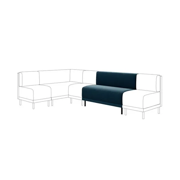 Mae Long Dining Bench, Matte Plush Velvet