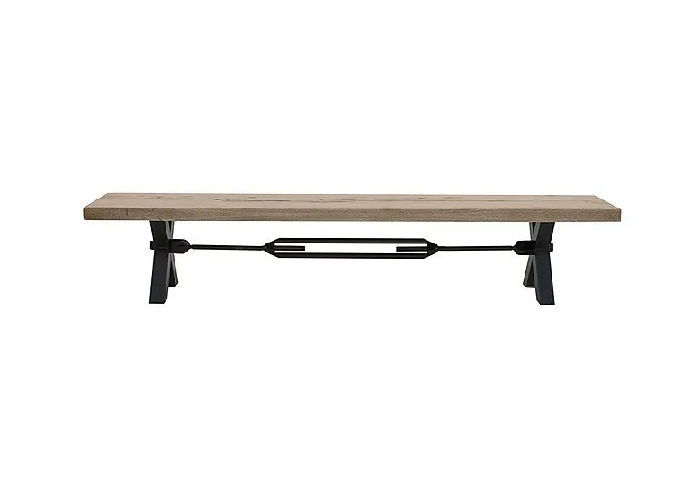 Terra Dining Bench with Tension Bolt X-Leg - 180-cm - Vintage Grey