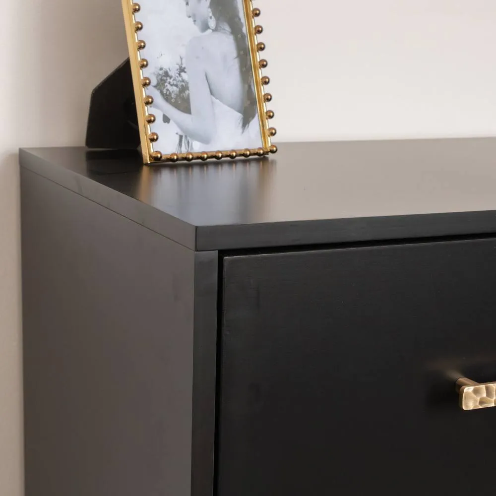 Melody Maison Black 3 Drawer Chest Of Drawers - Luna Black Range 2