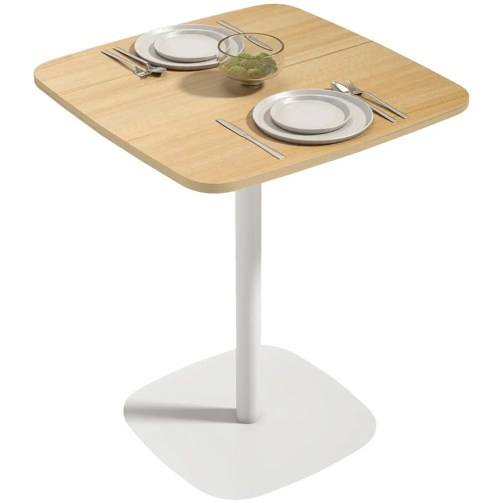 HOMCOM Dining Table for 2, Small Kitchen Table with Wood Veneer Top, Natural 2