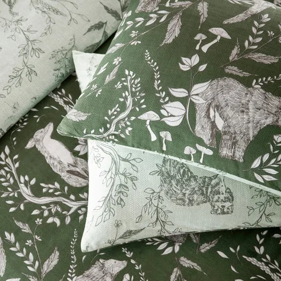 Furn. Buckthorn Woodland Single Duvet Cover Set, Green 2