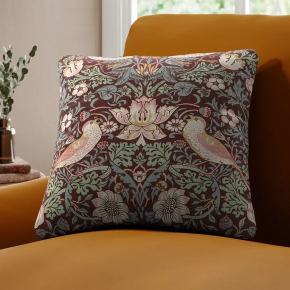 William Morris At Home Strawberry Thief 100% Cotton Made To Order Cushion Cover 1
