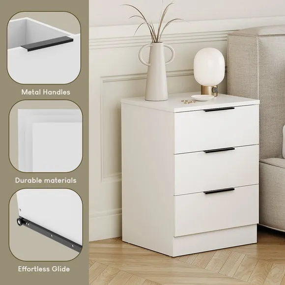 Hayes 3 Drawer Bedside Table 3