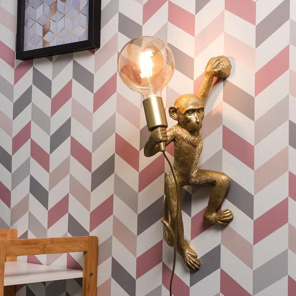 ValueLights Monkey Gold Indoor Wall Light