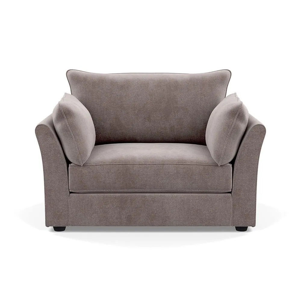 Heal's Tailor Loveseat Smart Luxe Velvet Mushroom Black Beech Feet