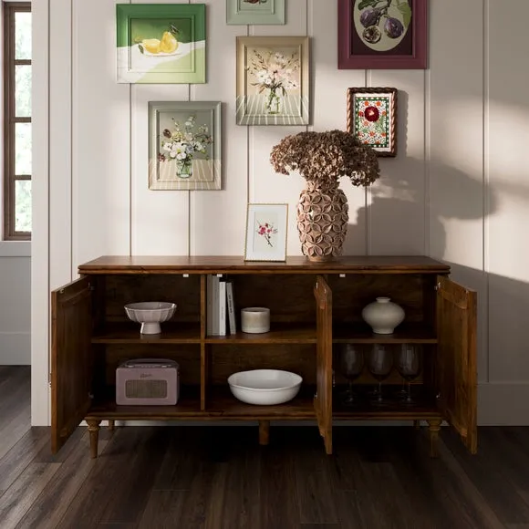 Posie Gingham Wide Sideboard, Mango Wood 2