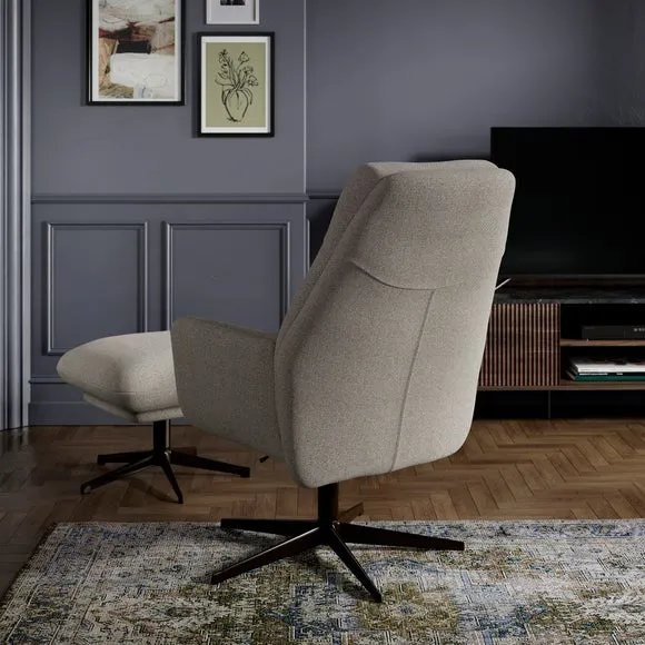 Brook Basketweave Swivel Chair and Footstool 2
