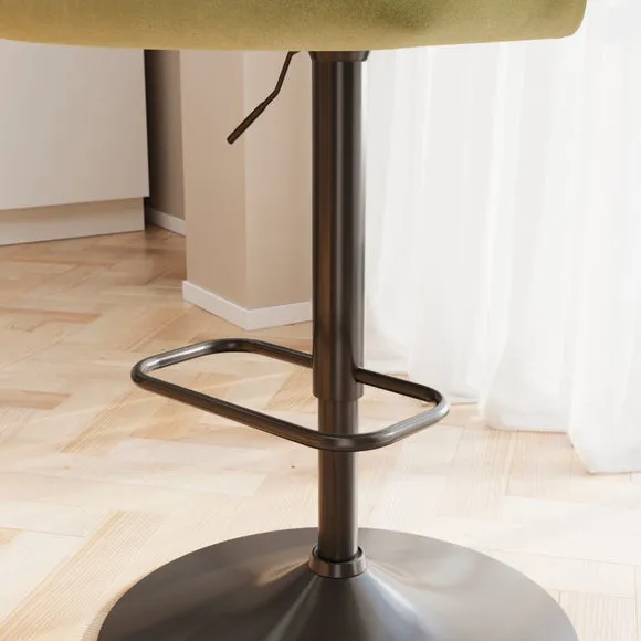 Kendall Bar Stool with Black Legs, Velvet 4