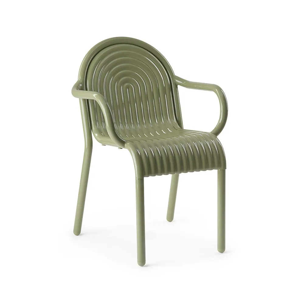 Tom Dixon Groove Outdoor Dining Armchair Moss 2