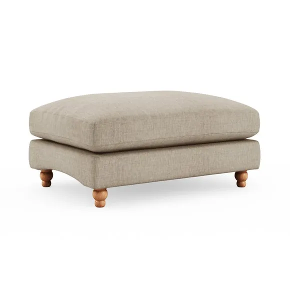 Martha Slub Faux Linen Footstool 3