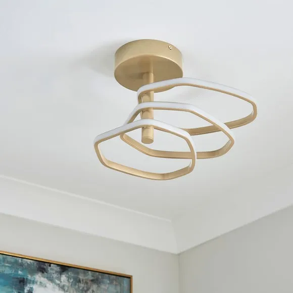 Puddle 3 Light Adjustable Semi Flush LED Ceiling Light 3
