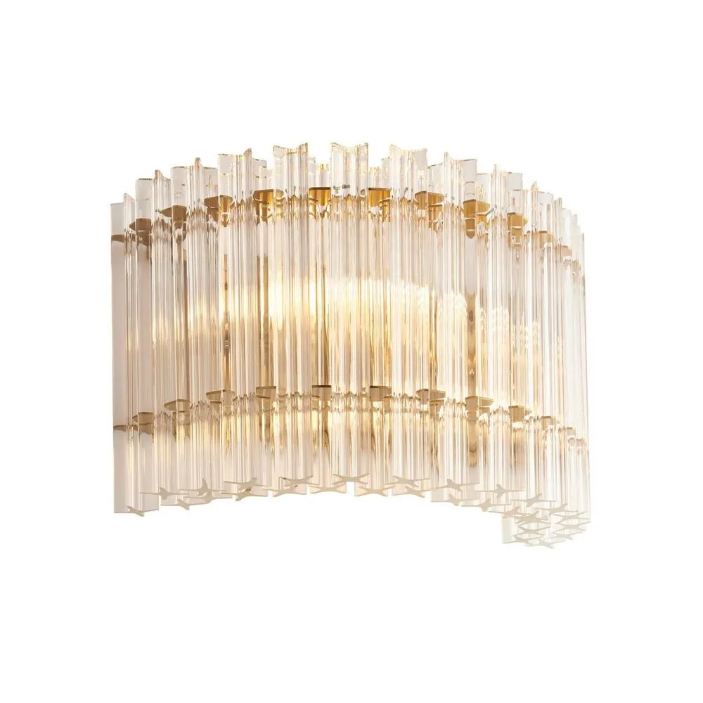Netlighting Alderley Wall Lamp & Glass 2 x 7W LED E14 in Gold