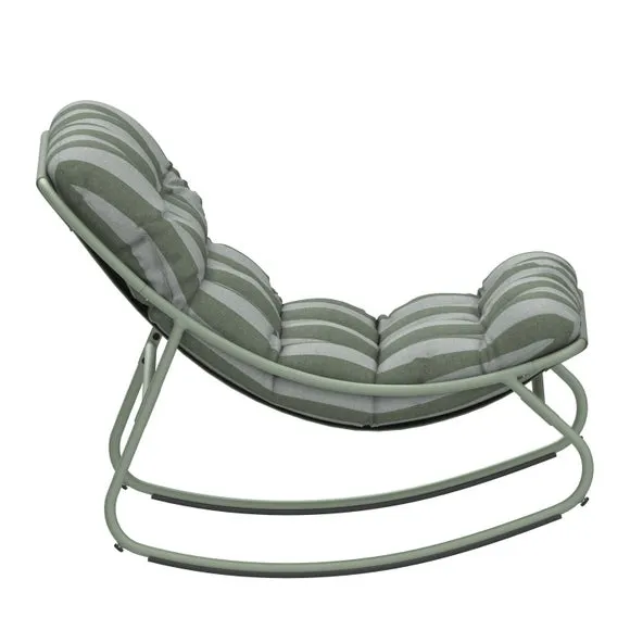 Rocking Chair with Striped Cushion 5