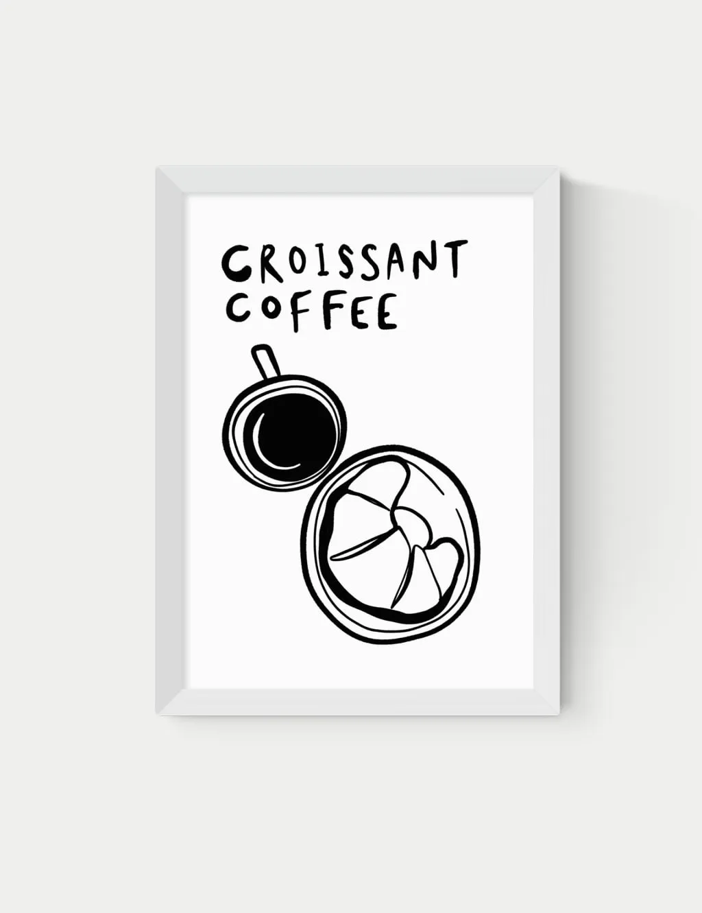 East End Prints Croissant Coffee Framed Art White