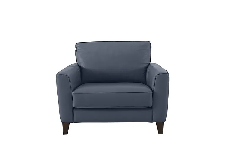 Brondby NC Leather Cuddle Chair - BV Ocean Blue