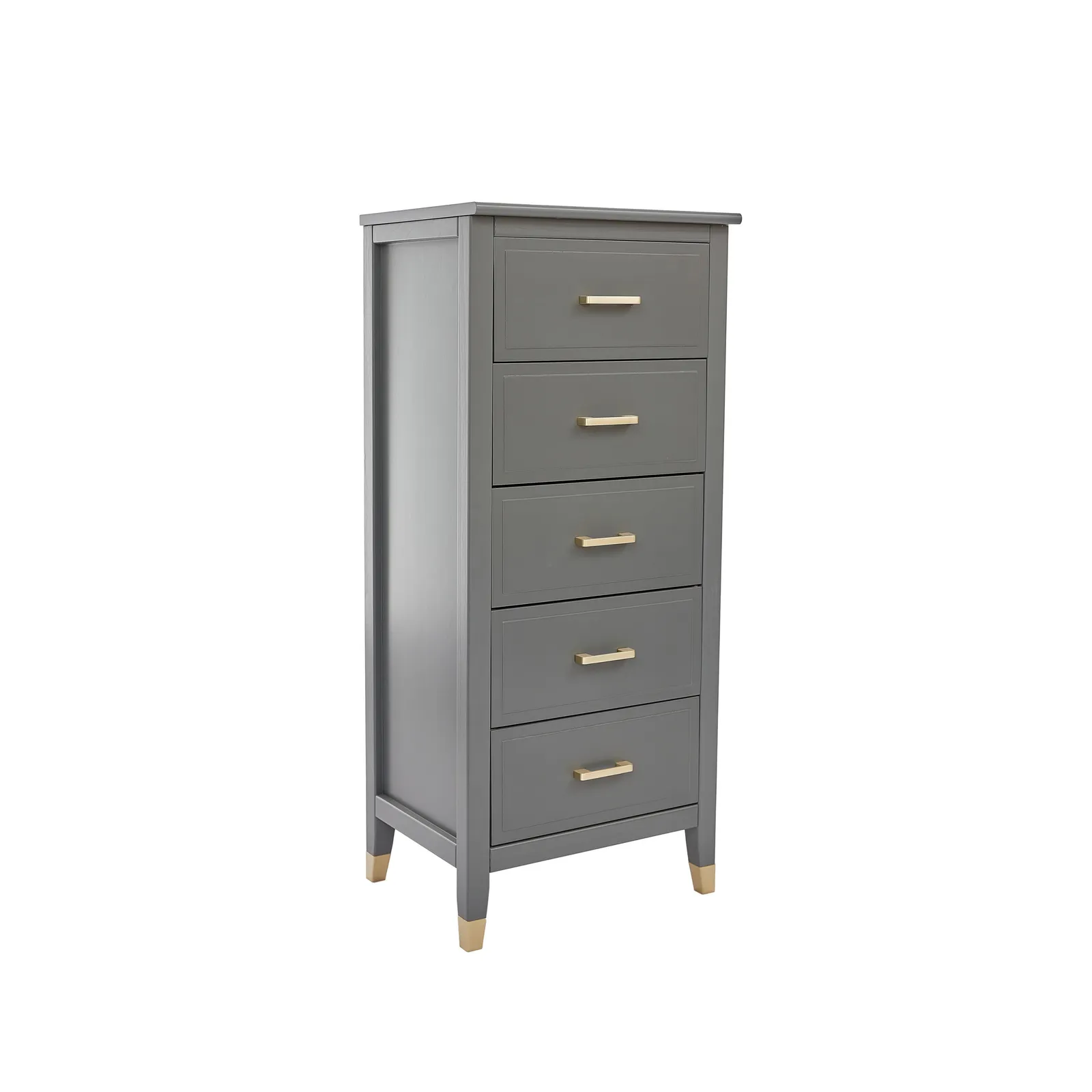 Cabinet Bits Palazzi 5 Drawer Narrow Chest of Drawers in Grey 2