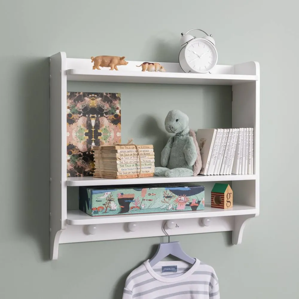 Nöa and Nani Hege Double Shelf with Coat Hook in White 3