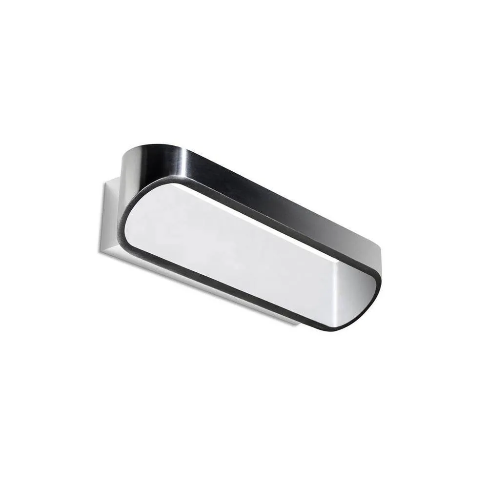 Netlighting Oval LED Up & Down Wall Light White Aluminium in Grey