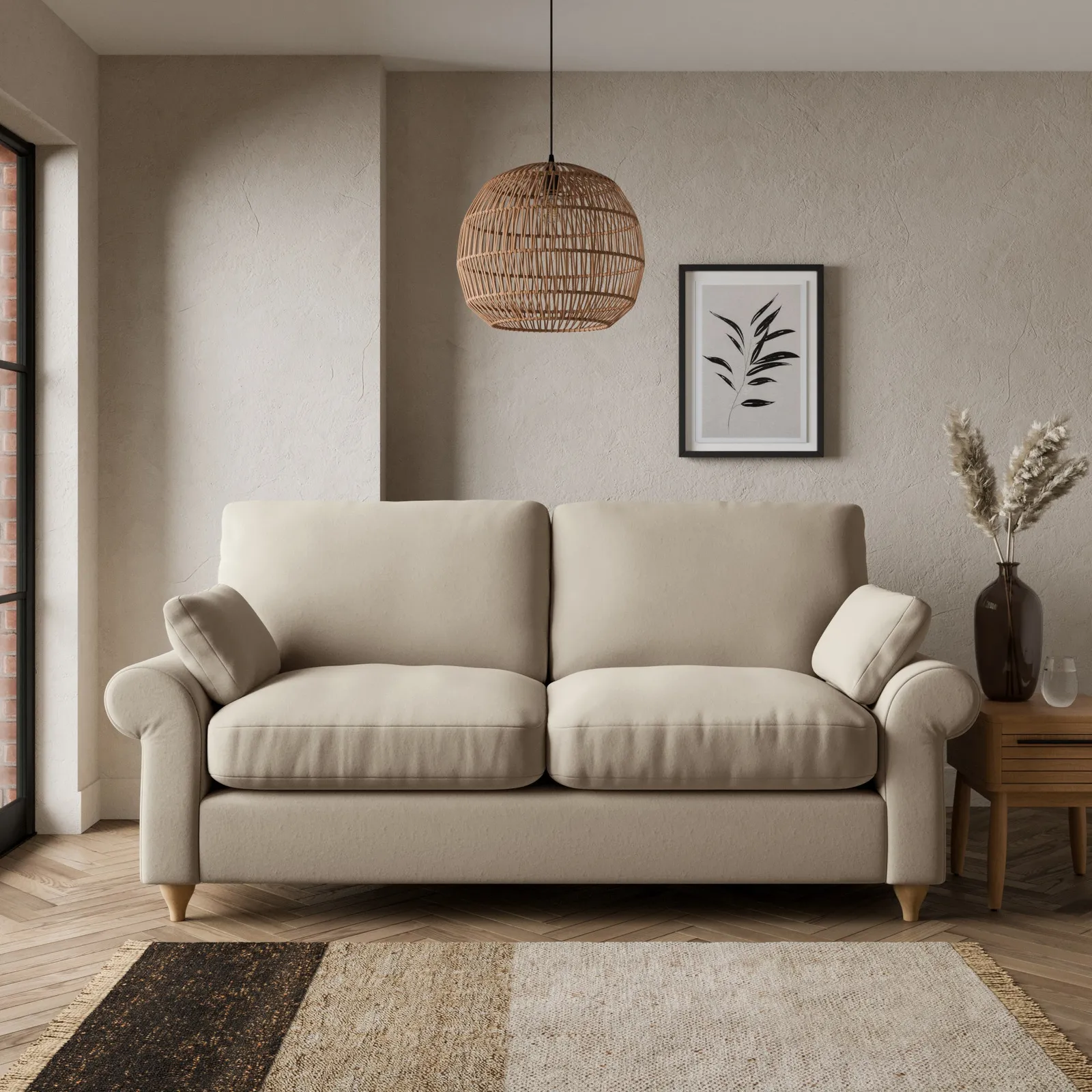 Salisbury Luxury Velvet 2 Seater Sofa Bed Luxury Velvet Natural