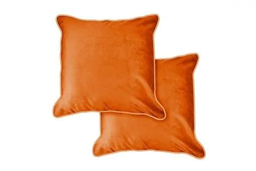New Edge Blinds Plush Velvet Soft Touch Cushion Cover in Orange