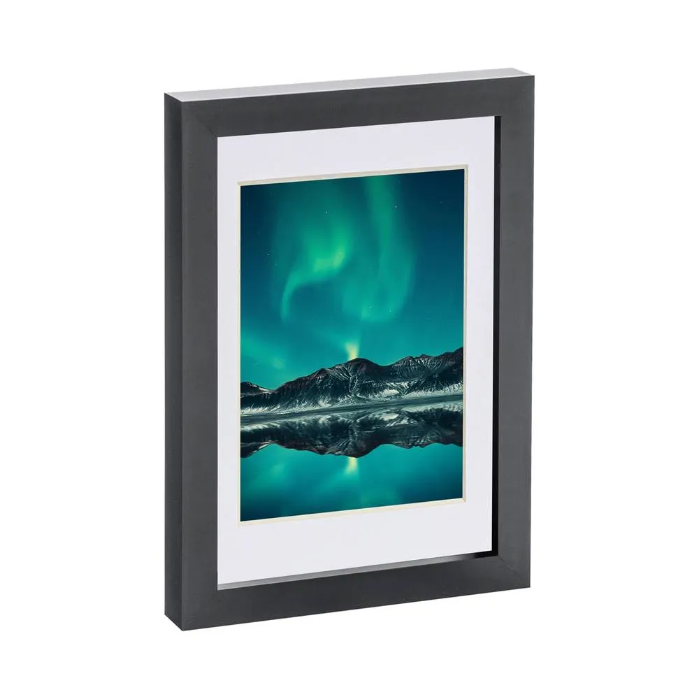 Nicola Spring Photo Frame with 4" x 6" Mount - A5 (6" x 8") - White Mount in Black