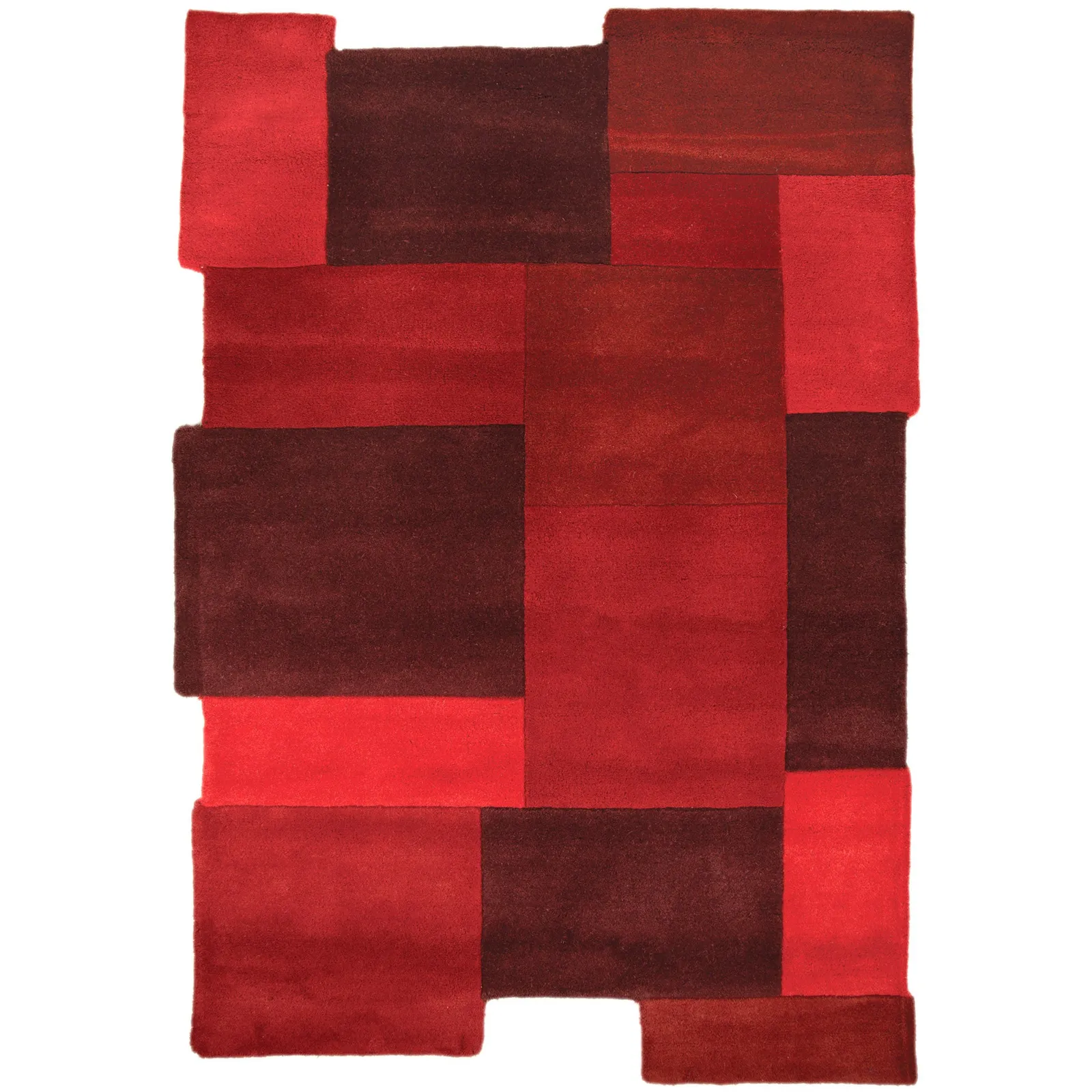 Abstract Collage Rug Red