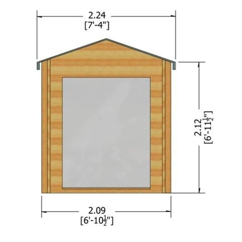 Shires Bradley Log Cabin Home Office Garden Room Approx 7 x 7 Feet in Light Tan 2