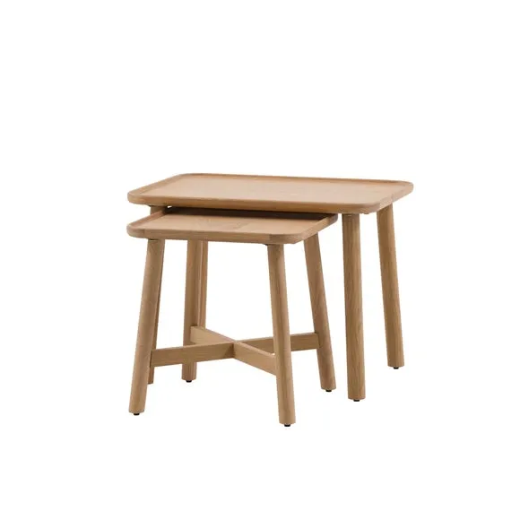 Kalia Nest of Side Tables, Oak Effect 5
