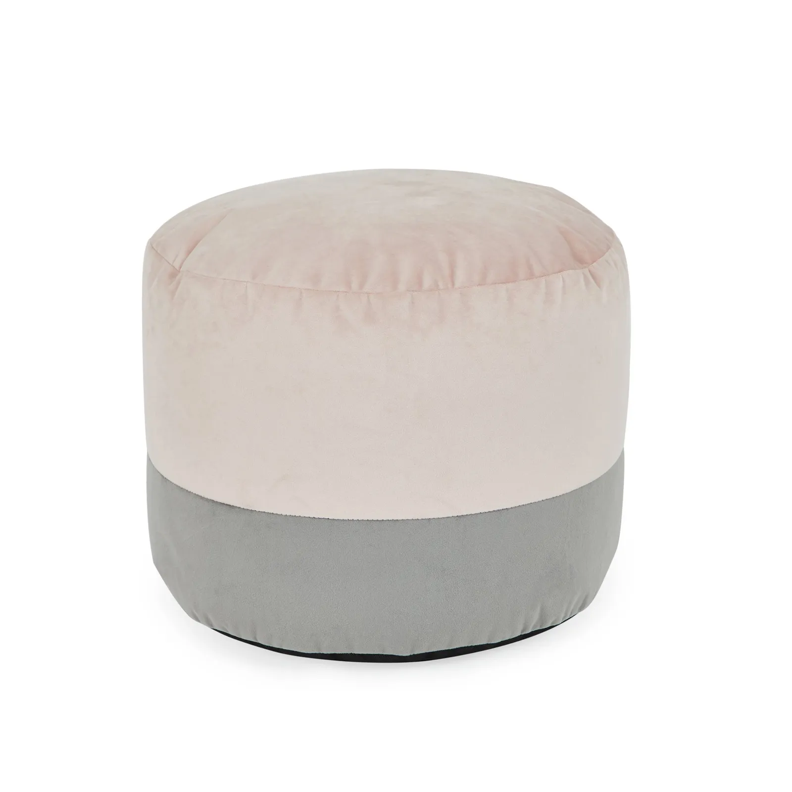 Isla Multicoloured Footstool - Blush and Light Grey Grey and Pink