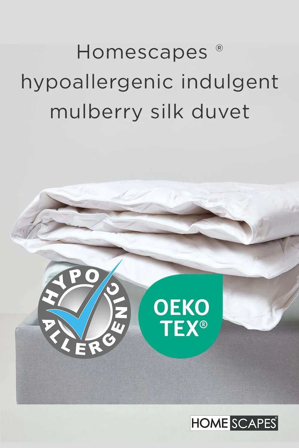Homescapes Indulgent Pure Mulberry Silk Blend 13.5 Tog Autumn/Winter Duvet in White 2