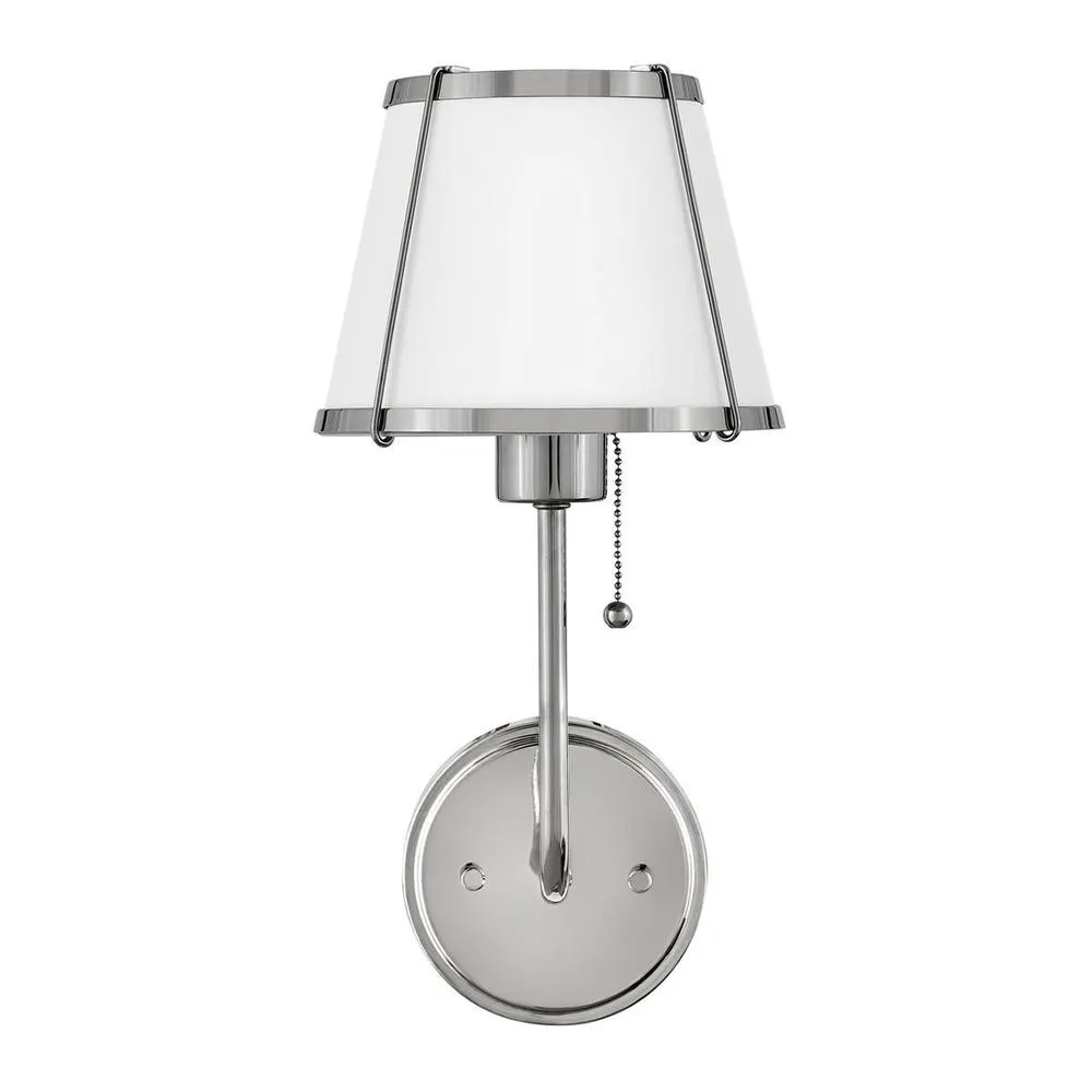 Netlighting Hinkley Clarke Wall Lamp Shade Nickel White Metal Shade 1x E27 in Grey 3