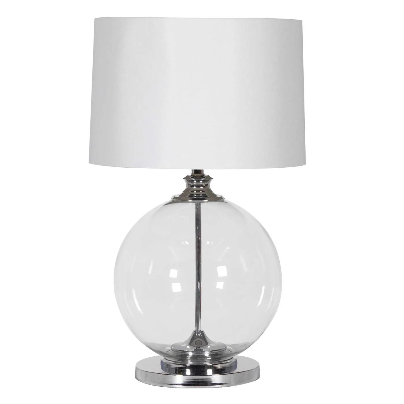 Glass Ball Table Lamp, Chrome