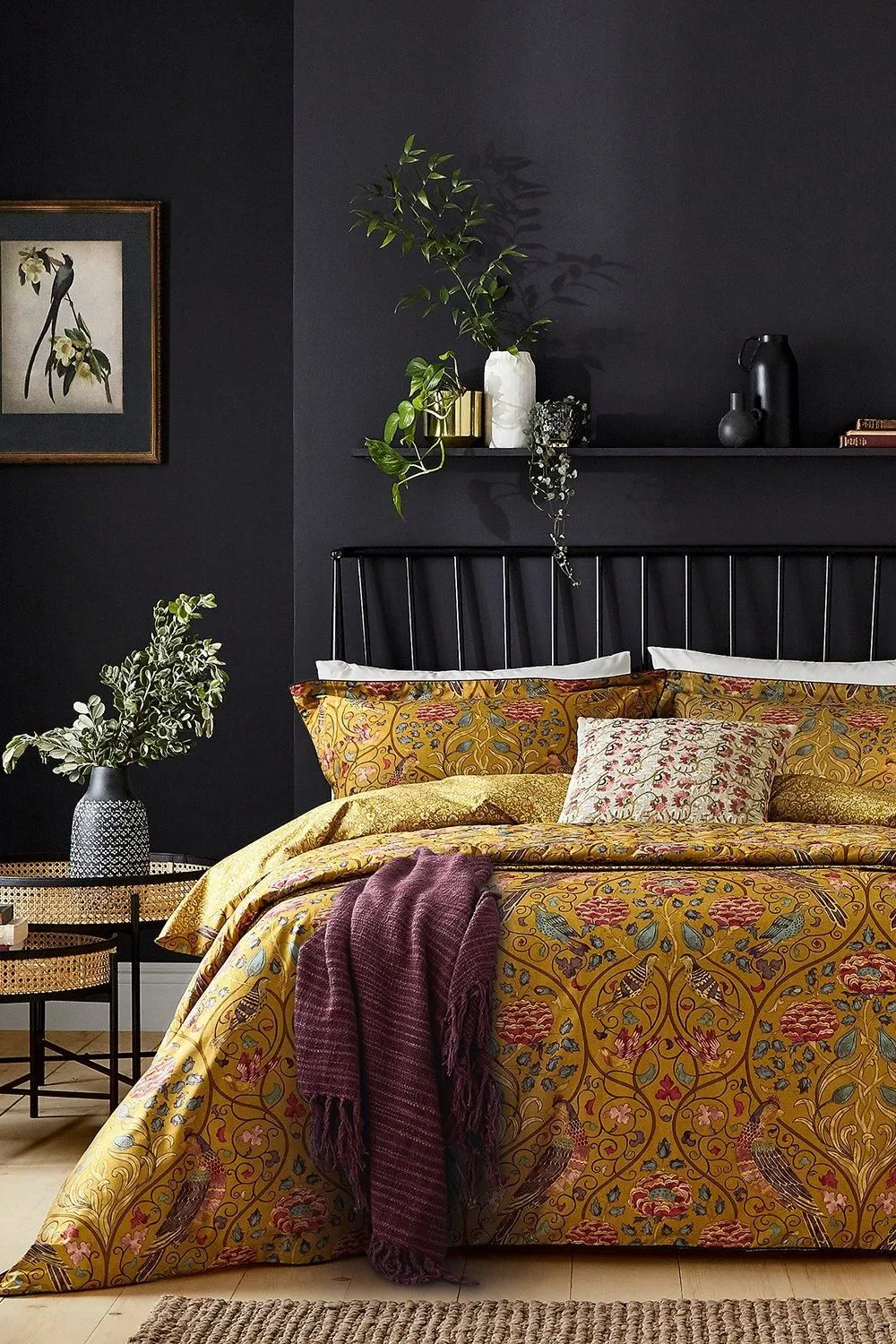 Morris & Co 'Seasons By May' Cotton Percale Duvet Cover Set in Mustard