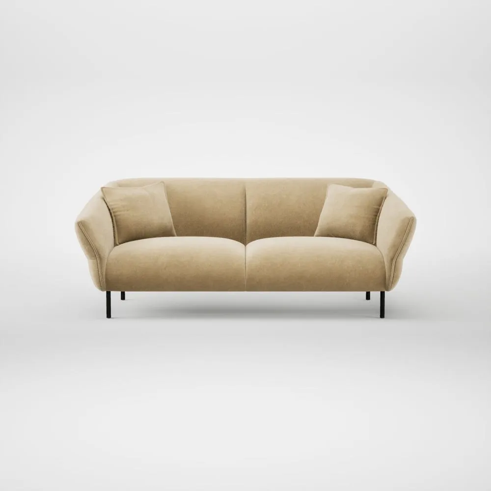 Heal's Alto 3 Seater Sofa Smart Luxe Velvet Biscuit Black Feet 1
