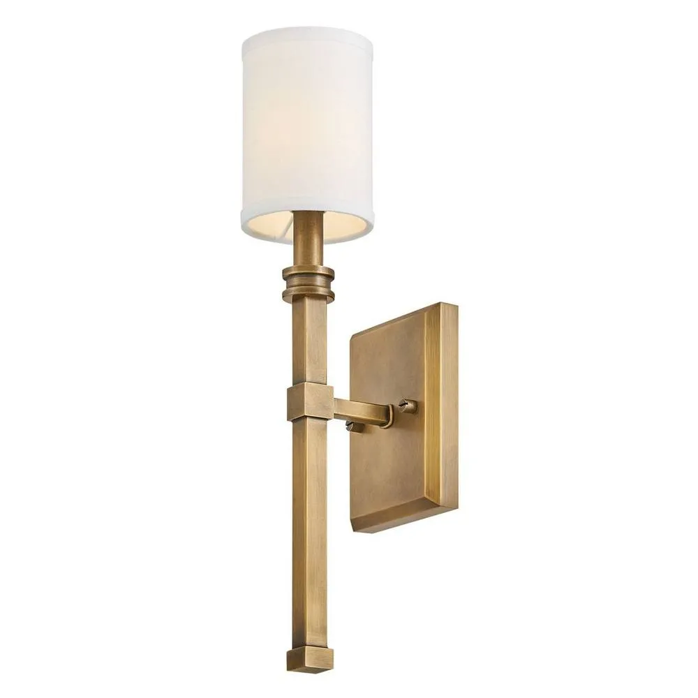 Netlighting Hinkley Moore Candle Wall Lamp Brass Ivory Linen Shade 1x E14 in Gold 5